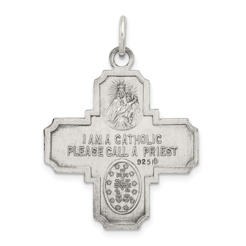 Sterling Silver Antiqued 4-Way Medal