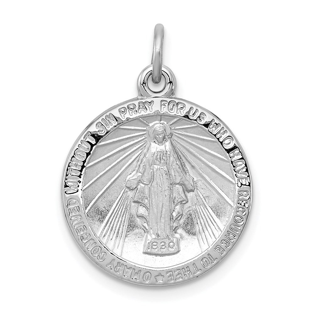 Sterling Silver Rhodium-plated Miraculous Medal