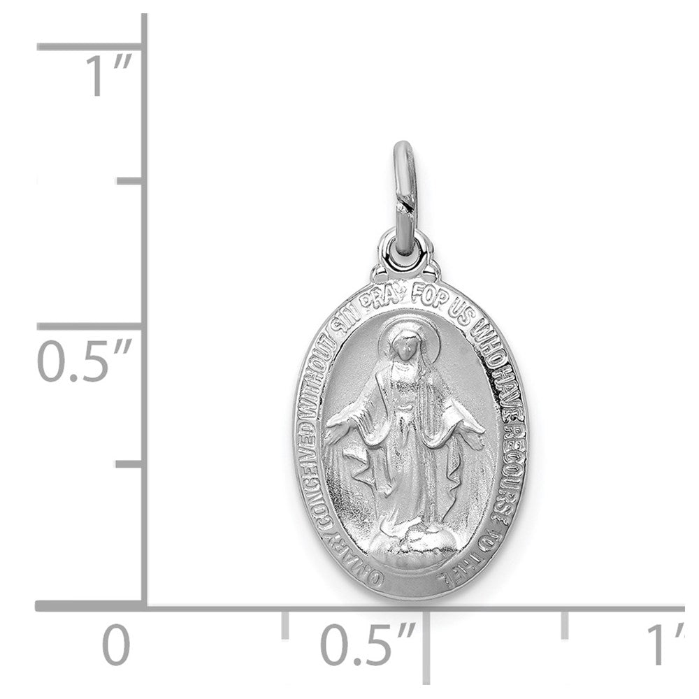 Sterling Silver Rhodium-plated Miraculous Medal