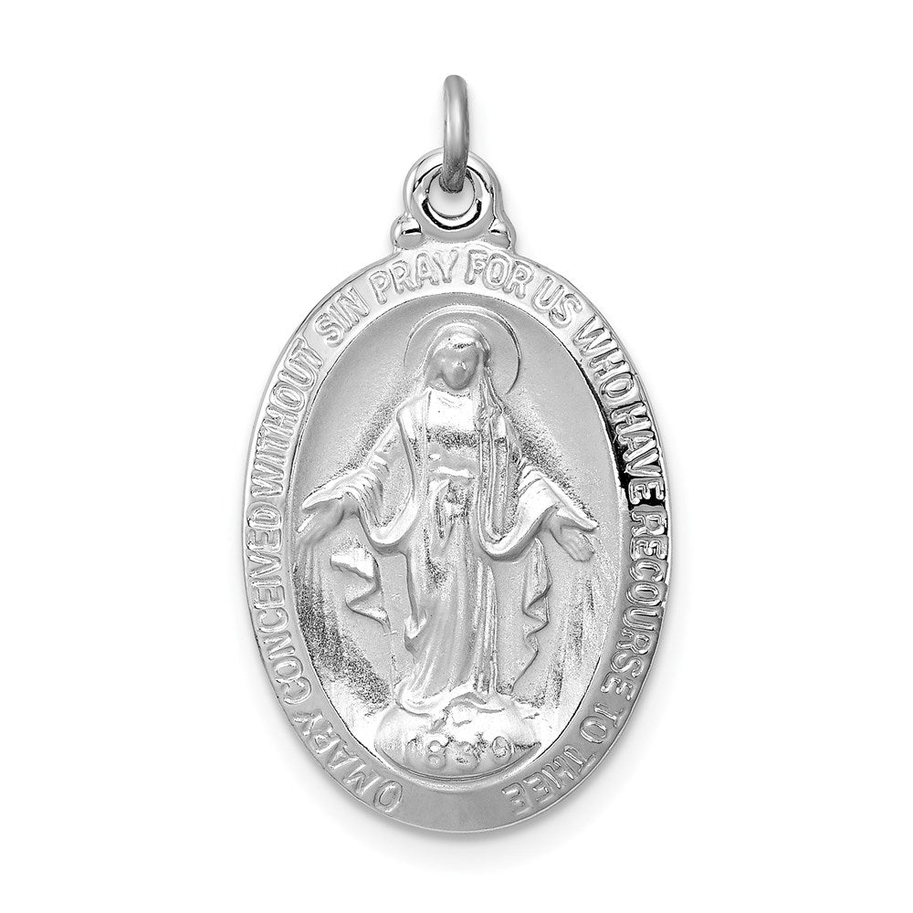 Sterling Silver Rhodium-plated Miraculous Medal