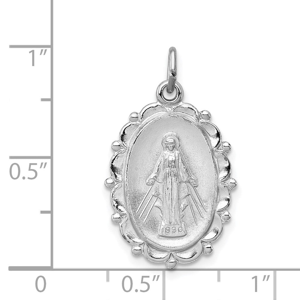 Sterling Silver Rhodium-plated Miraculous Medal