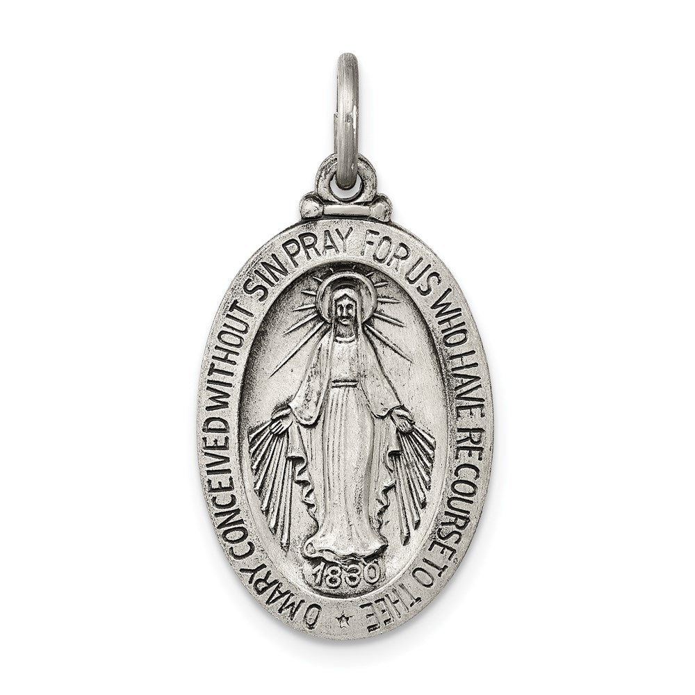Sterling Silver Antiqued Miraculous Medal