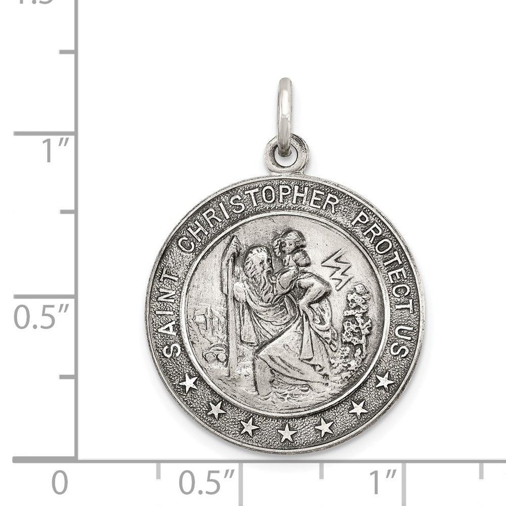 Sterling Silver Antique St. Christopher Medal
