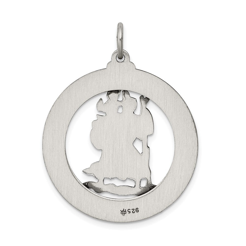 Sterling Silver Antiqued St. Christopher Medal
