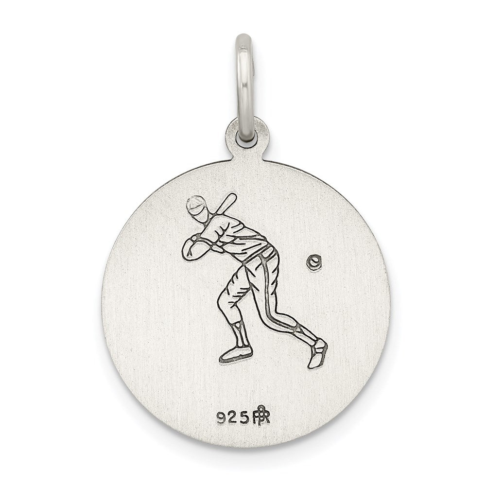 Sterling Silver Antiqued St. Christopher Baseball Medal