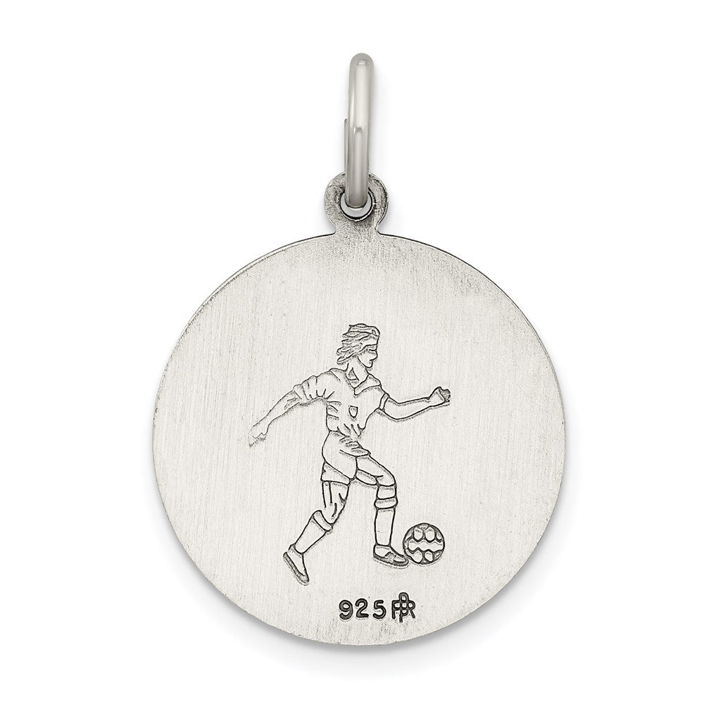 Sterling Silver Antiqued St. Christopher Soccer Medal