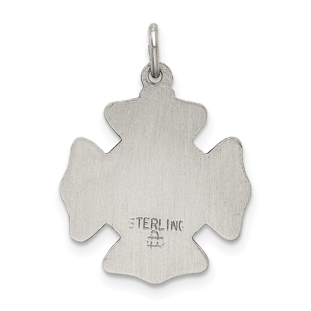 Sterling Silver Antiqued Saint Florian Badge Medal