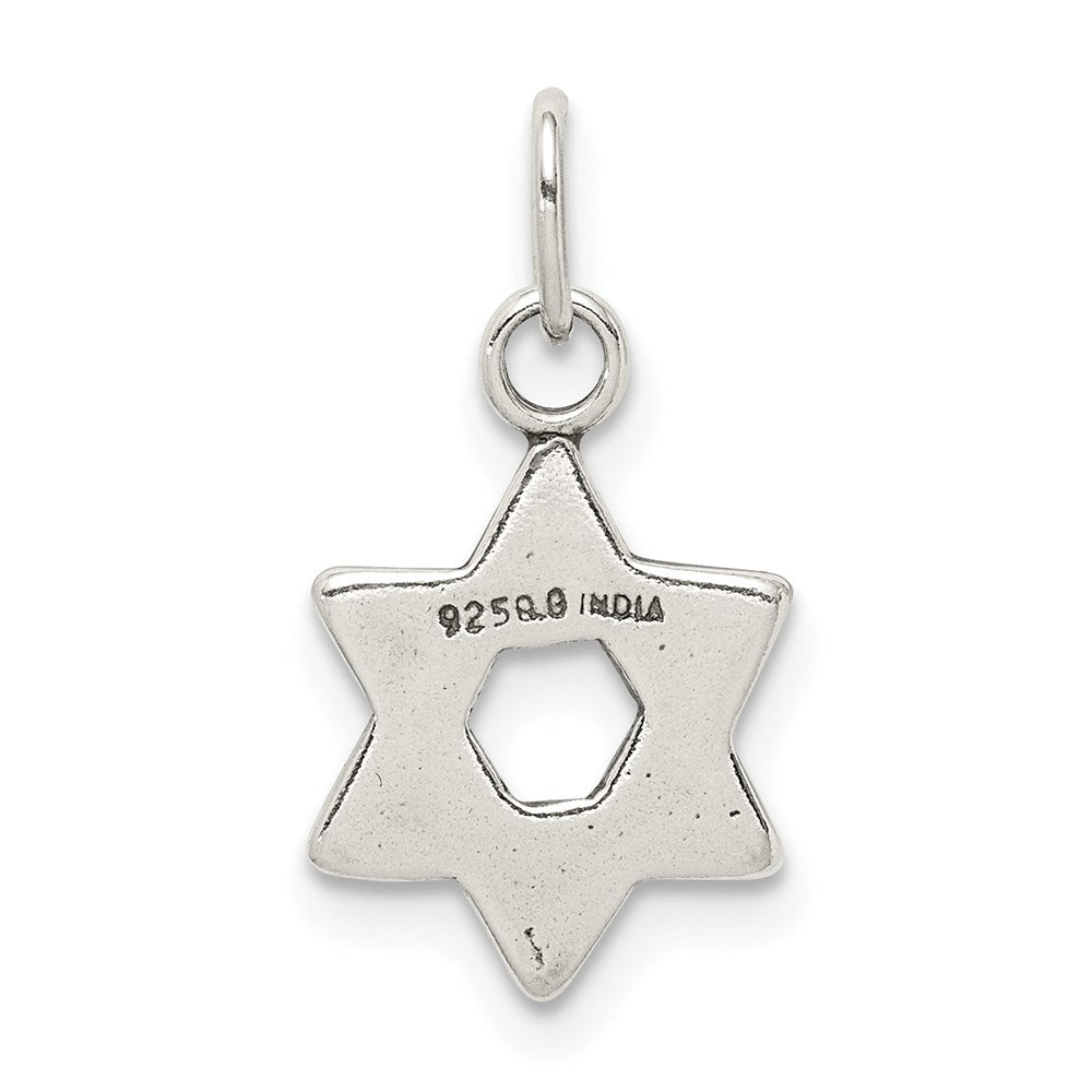 Sterling Silver Antiqued Star of David Charm