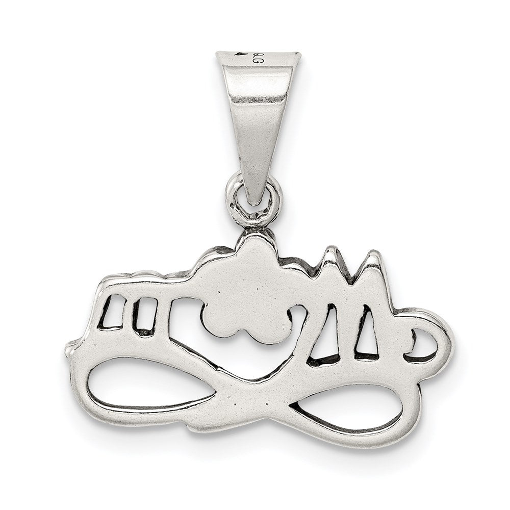 Sterling Silver Antiqued Mom Charm