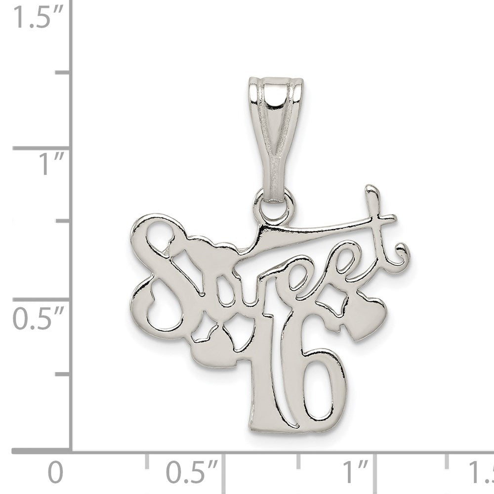 Sterling Silver Sweet 16 Pendant