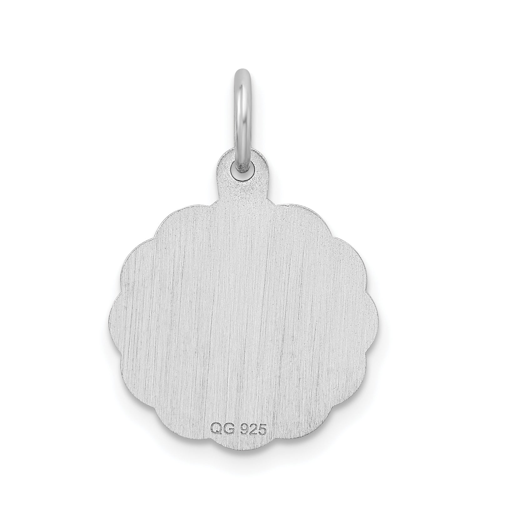 Sterling Silver/Rhodium-plated Brocaded Letter S Initial Pendant