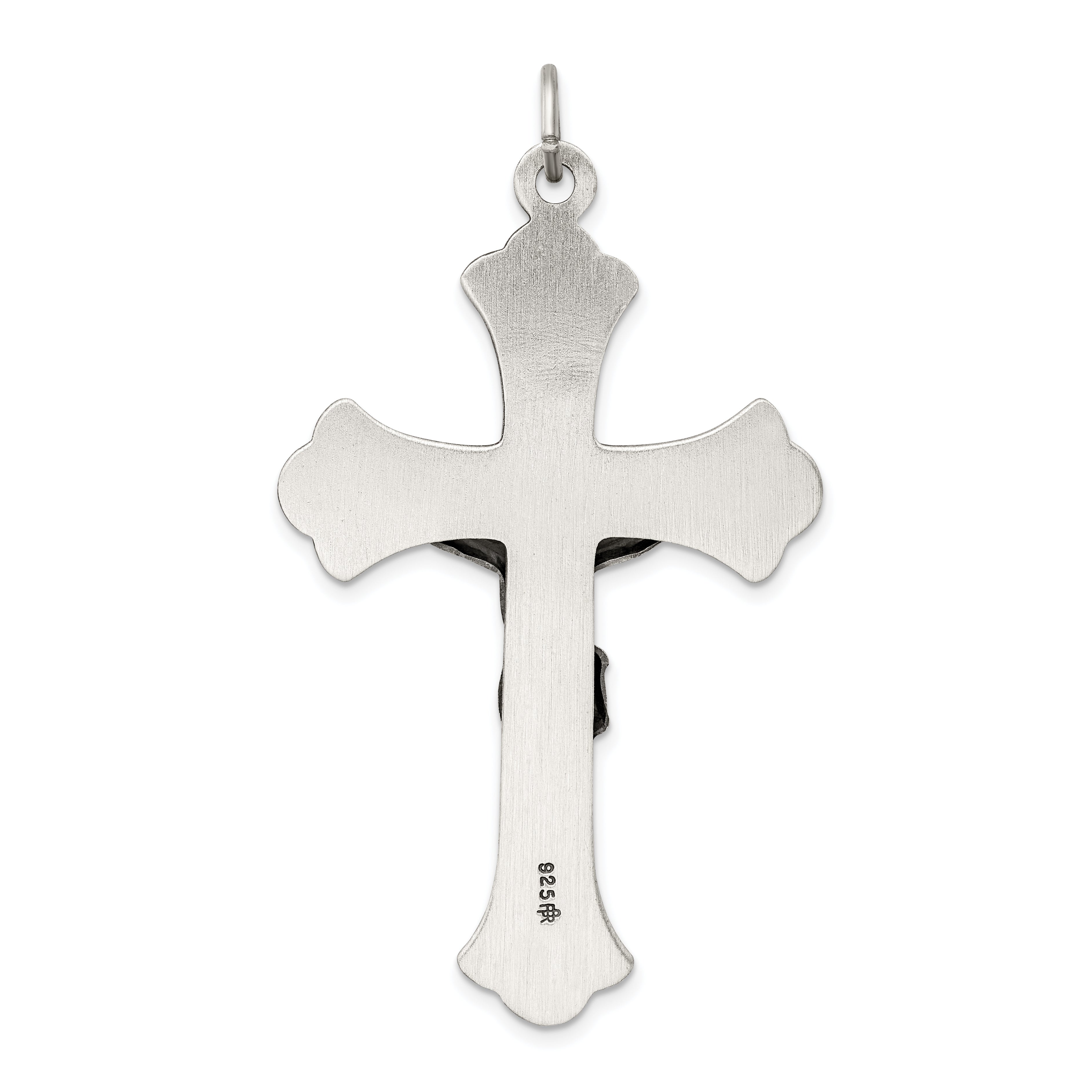 Sterling Silver Antiqued INRI Crucifix Pendant