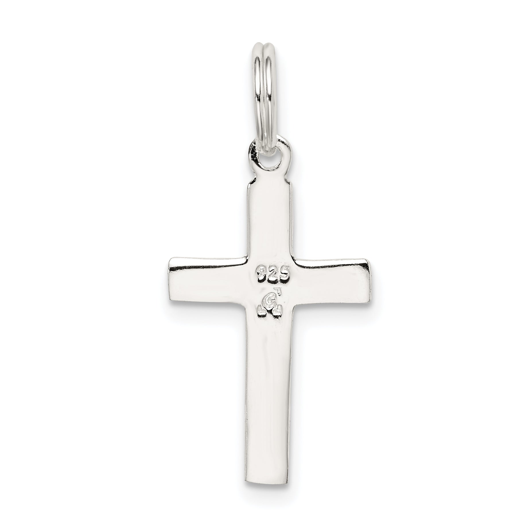 Sterling Silver Rhodium-plated Latin Cross Charm