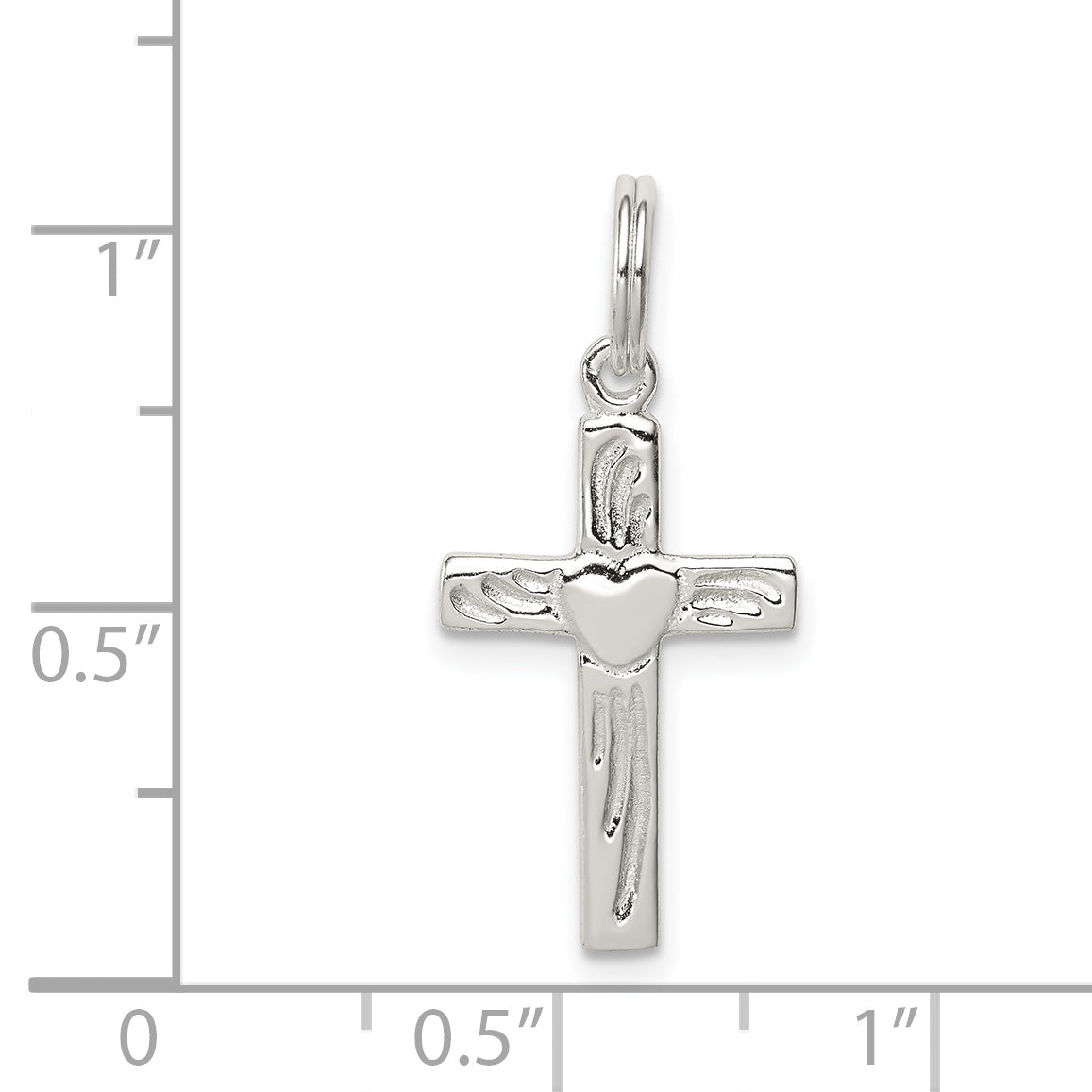 Sterling Silver Rhodium-plated Latin Cross Charm
