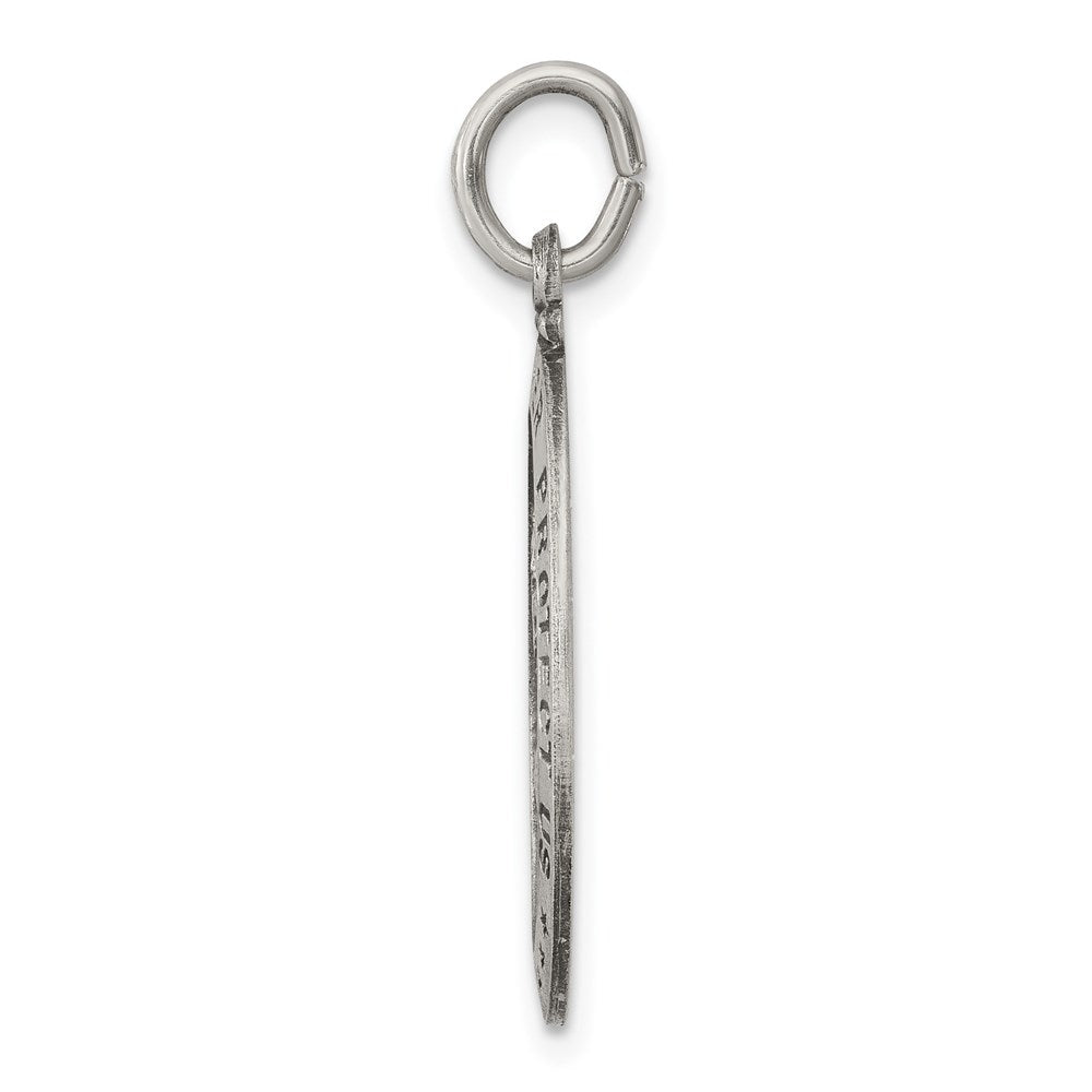 Sterling Silver Antiqued St. Christopher Medal