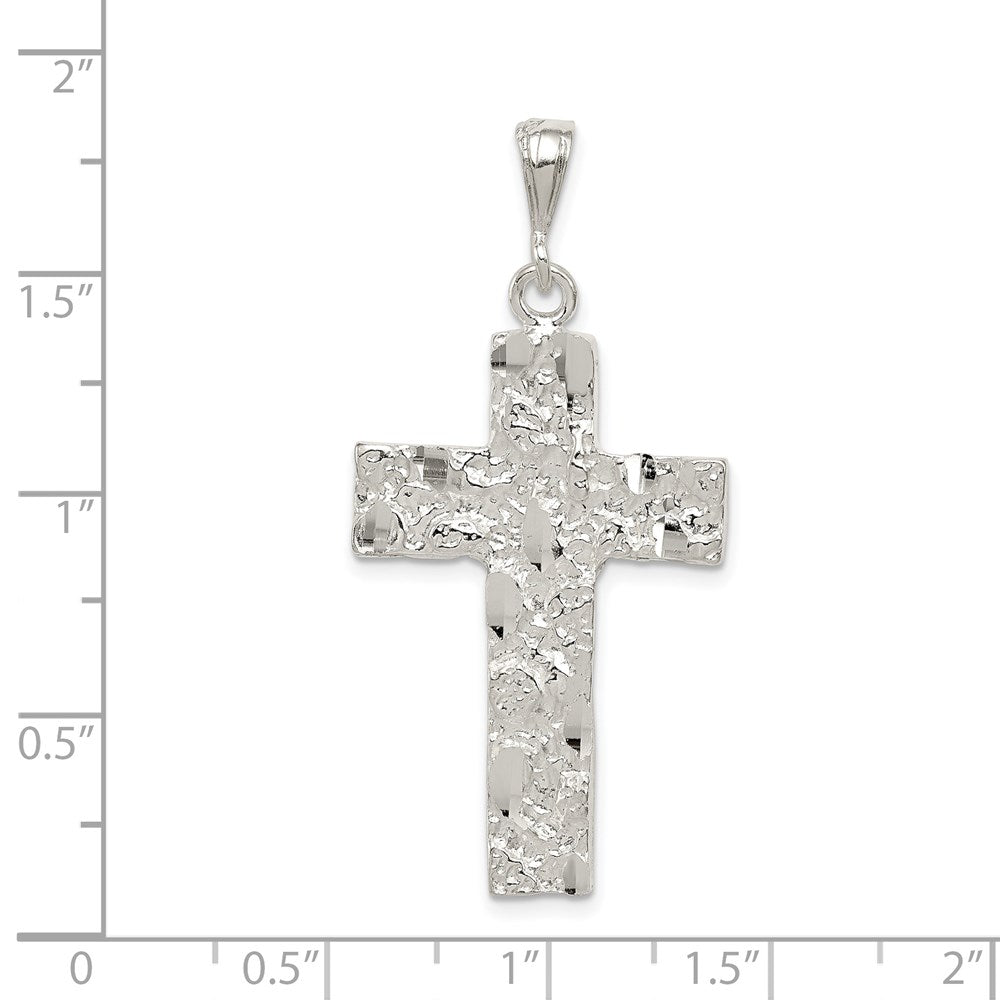 Sterling Silver Nugget Cross Pendant
