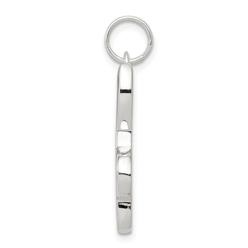 Sterling Silver Rhodium-plated Music Note Charm