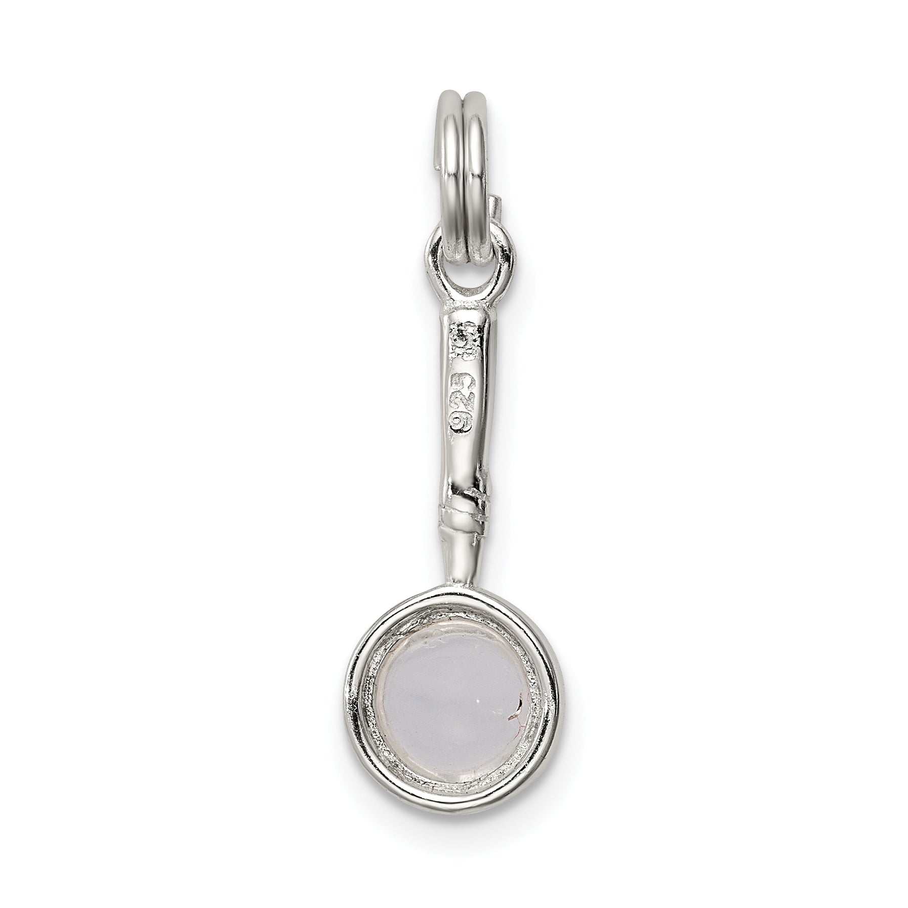 Sterling Silver Rhodium-plated Magnifying Glass Charm