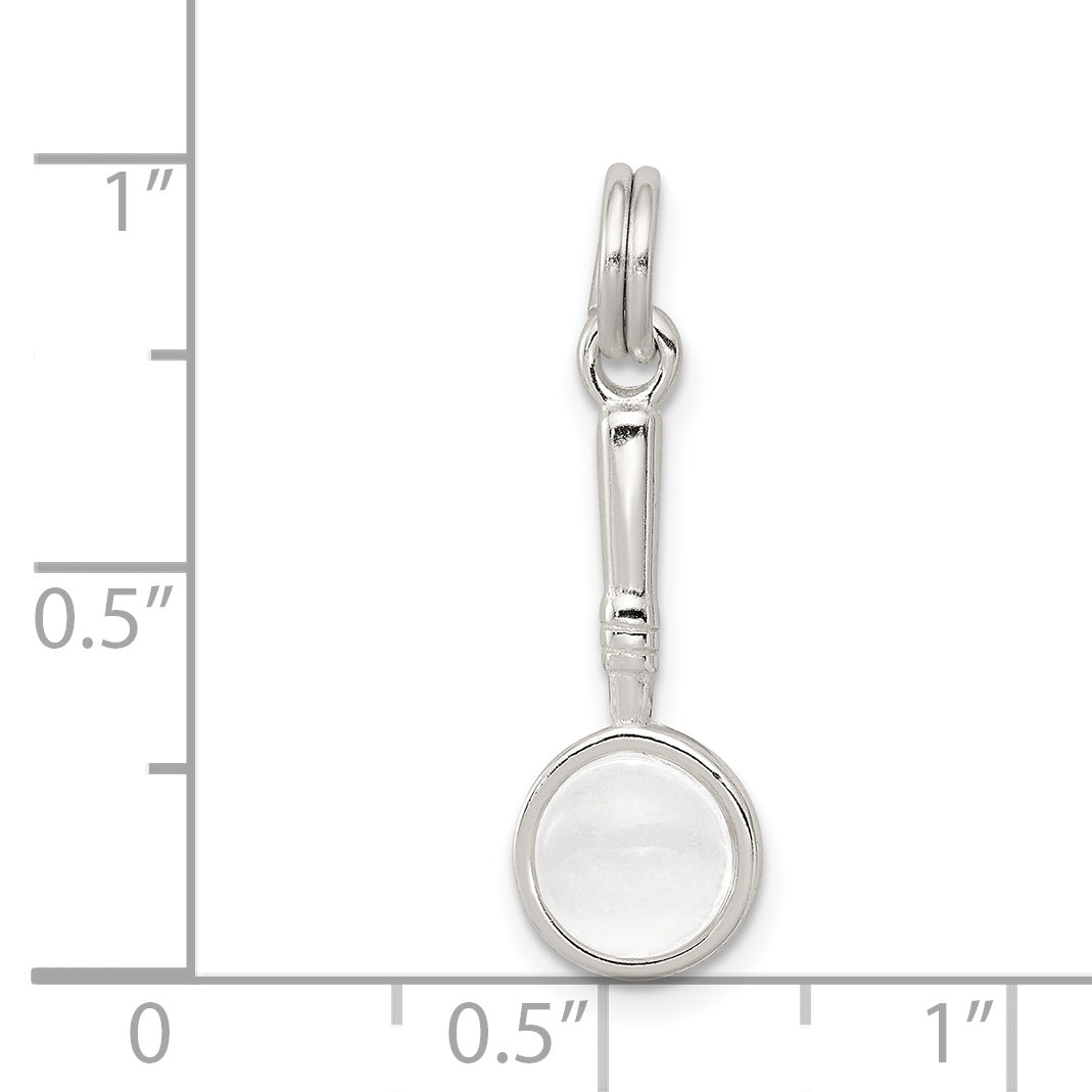 Sterling Silver Rhodium-plated Magnifying Glass Charm