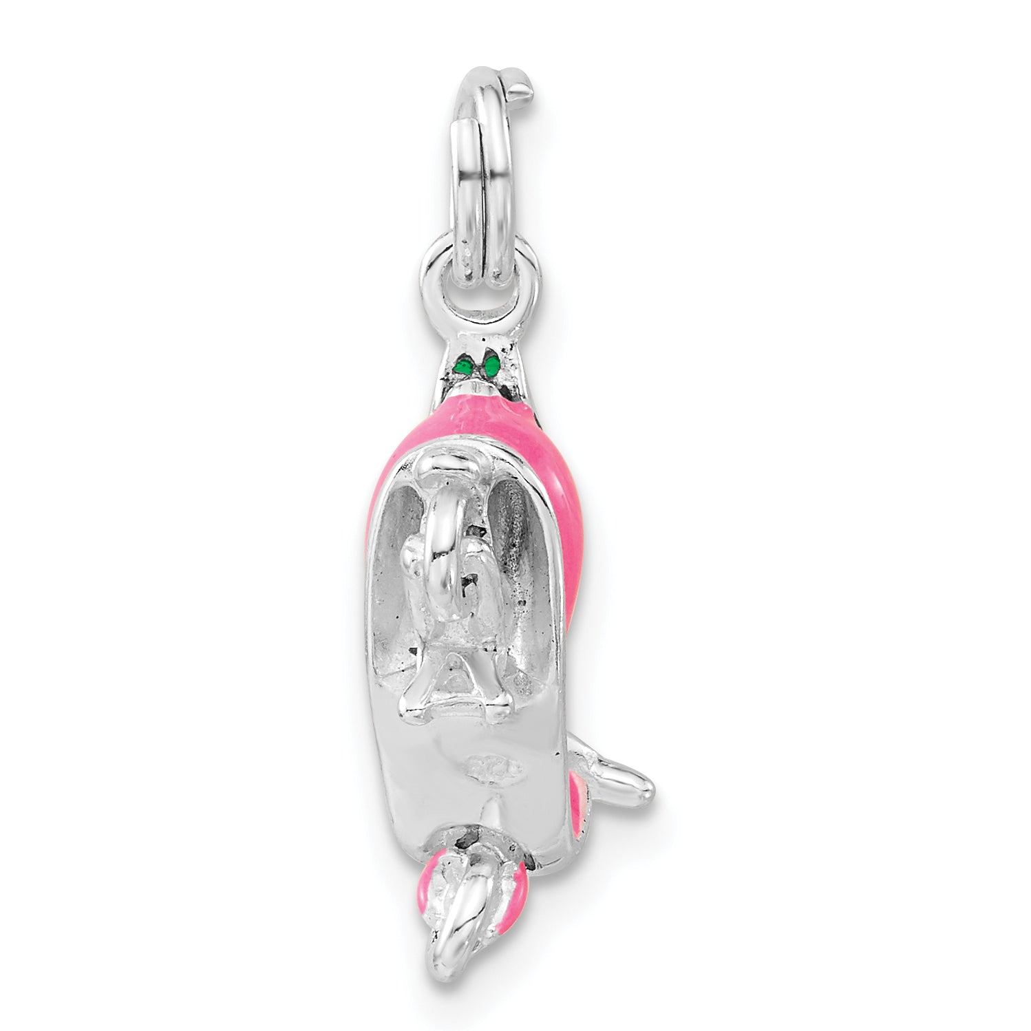 Sterling Silver 3-D Polished Multicolor Enamel Motor Scooter Charm