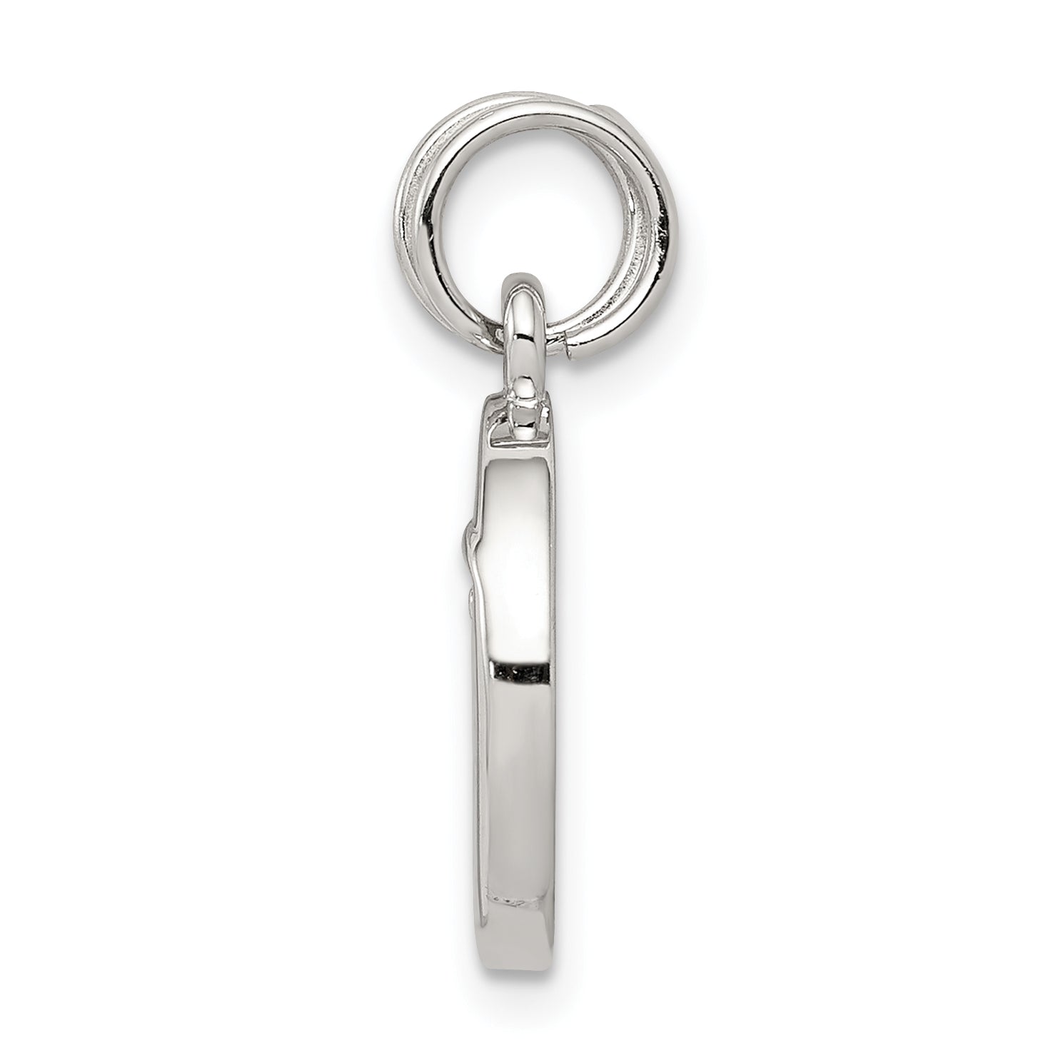 Sterling Silver Rhodium-plated Enameled and CZ Moon and Star Charm