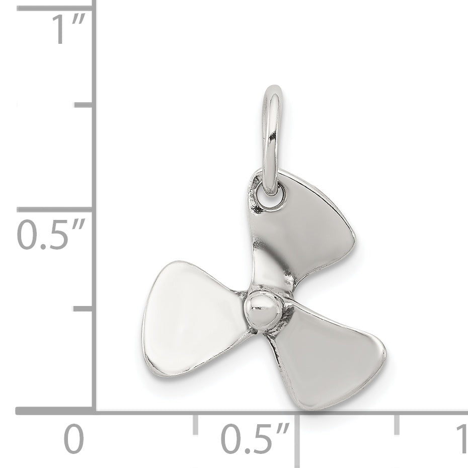Sterling Silver 3D Antiqued Boat Propeller Charm