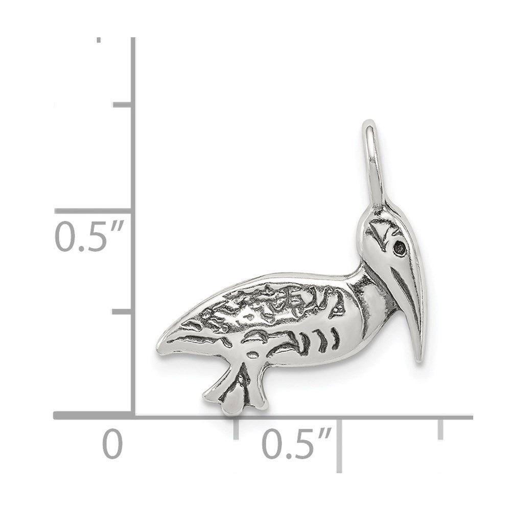 Sterling Silver Antiqued Pelican Pendant