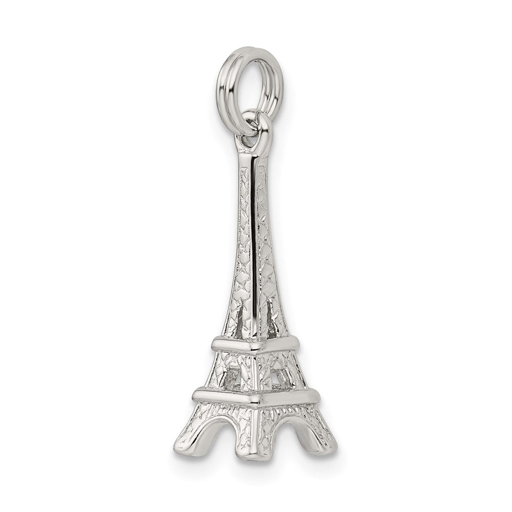 Sterling Silver Rhodium-plated Eiffel Tower Charm