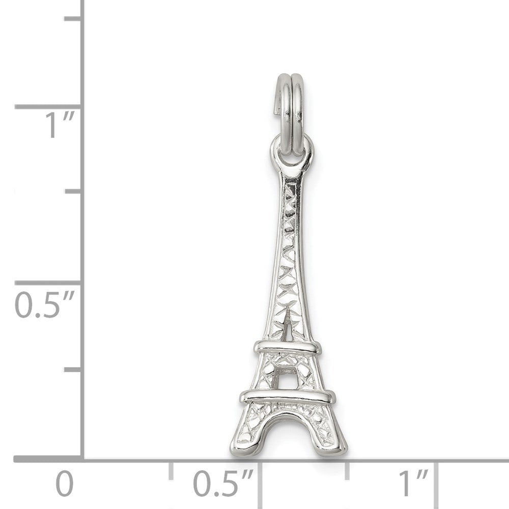 Sterling Silver Rhodium-plated Eiffel Tower Charm