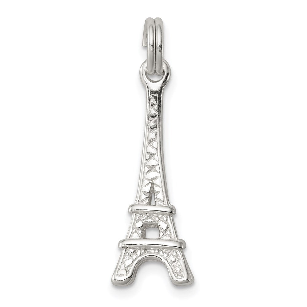Sterling Silver Rhodium-plated Eiffel Tower Charm