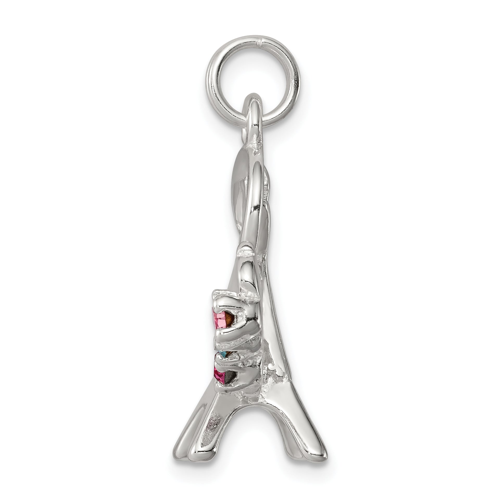 Sterling Silver Multi-color Preciosa Crystal Paris Charm