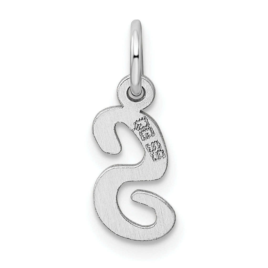 Sterling Silver Rhodium-plated Script Letter S Initial Charm