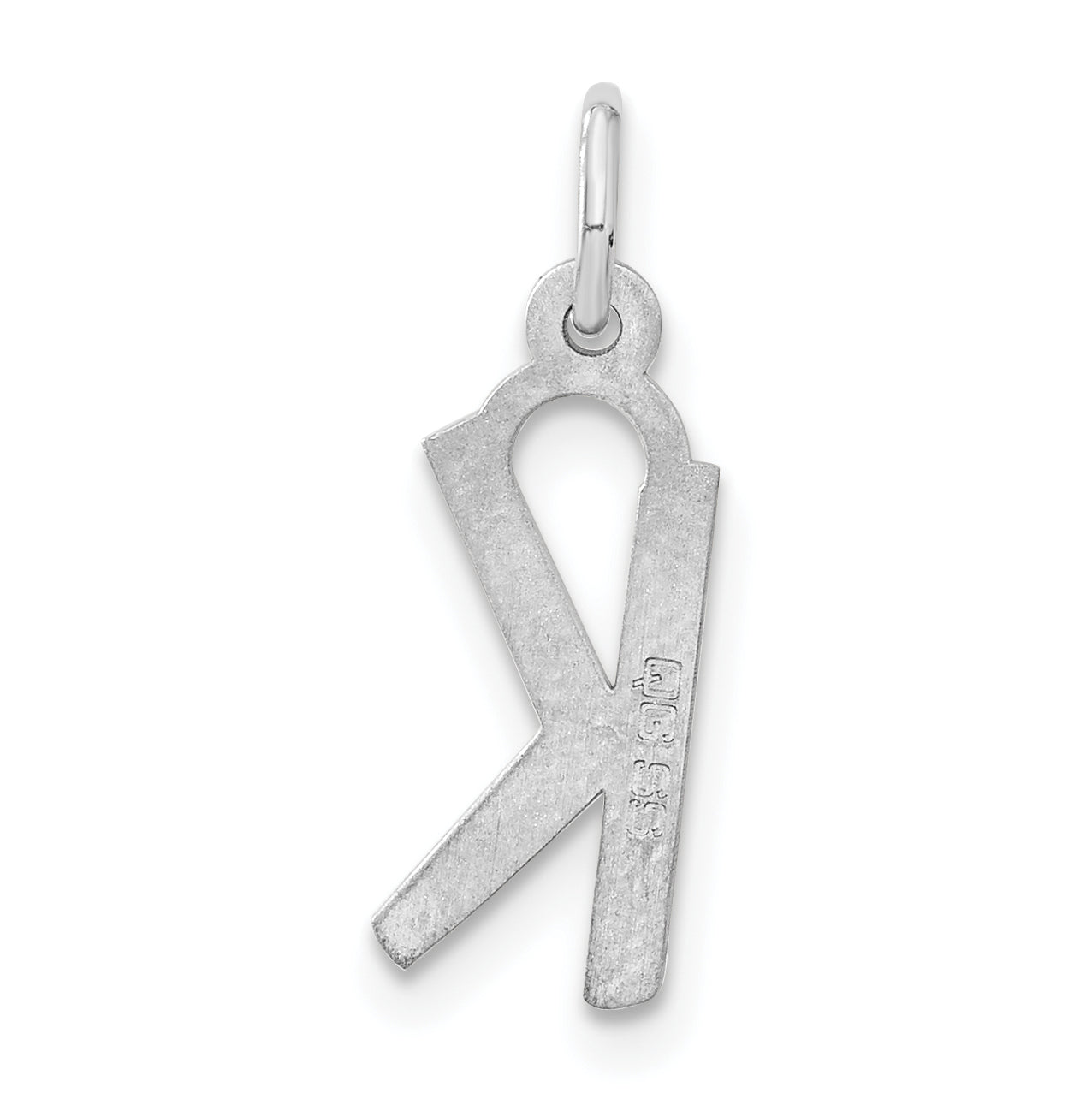 Sterling Silver Medium Slanted Block Initial K Charm