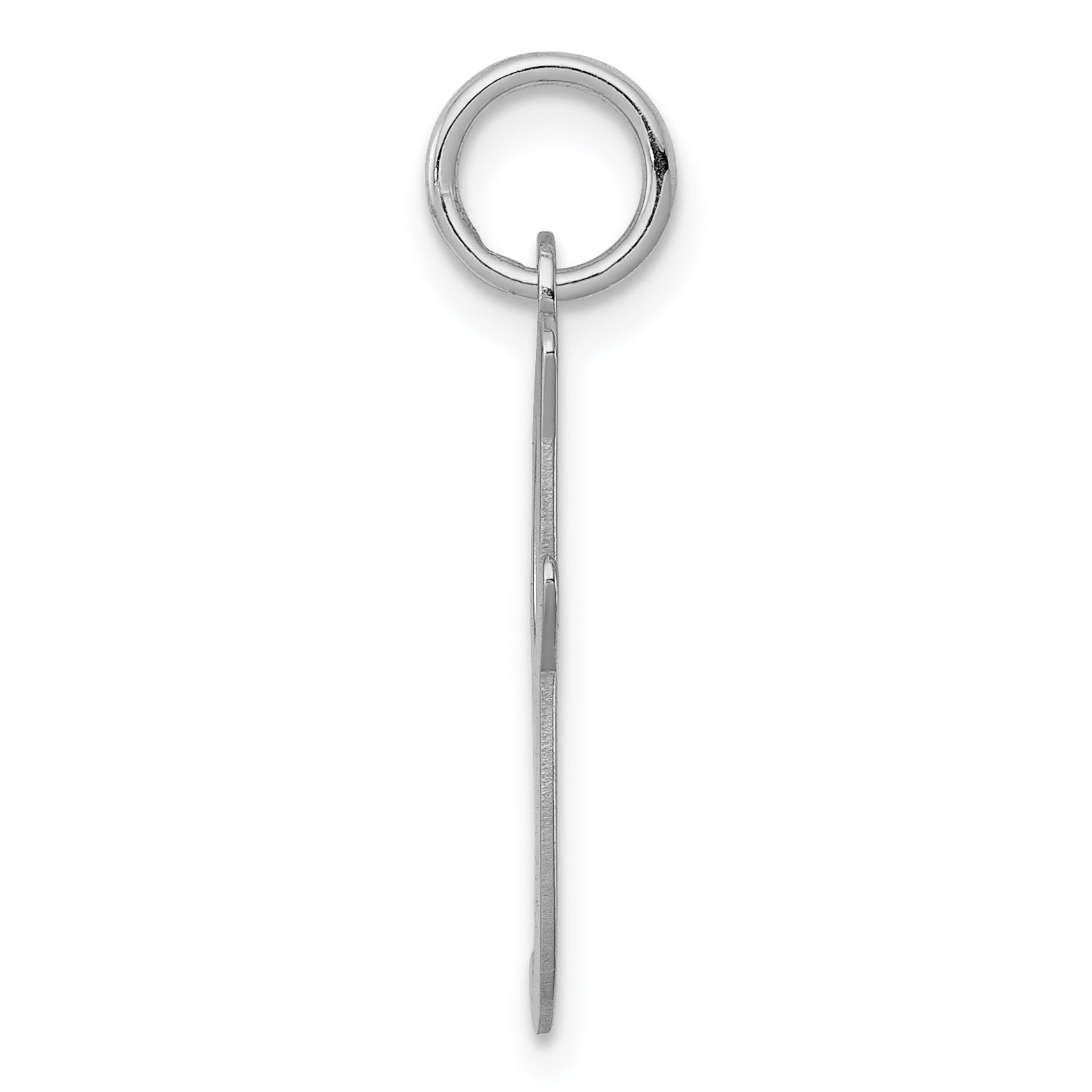 Sterling Silver Rhodium-plated Script Letter I Initial Charm