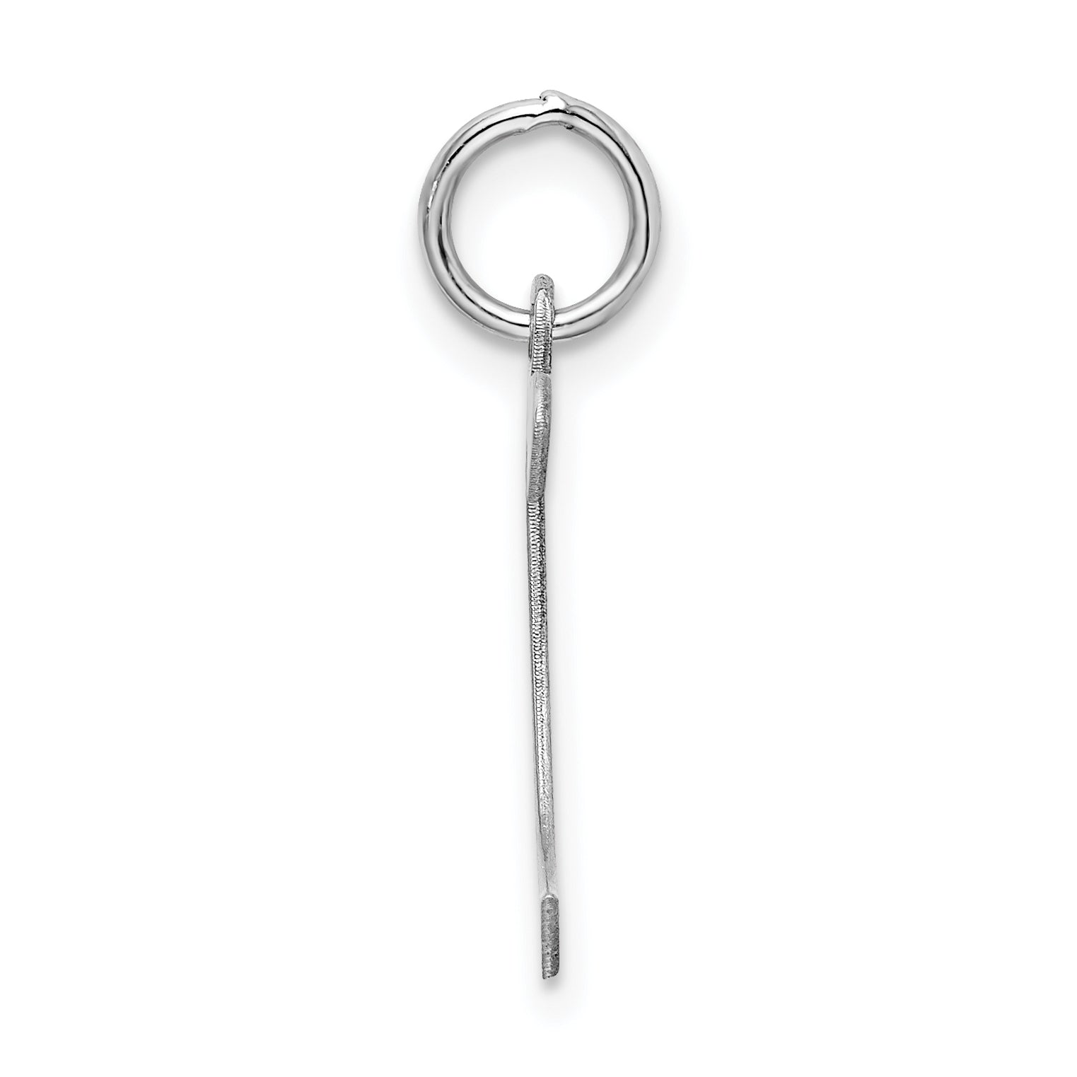 Sterling Silver Rhodium-plated Artisan Block Letter C Initial Charm