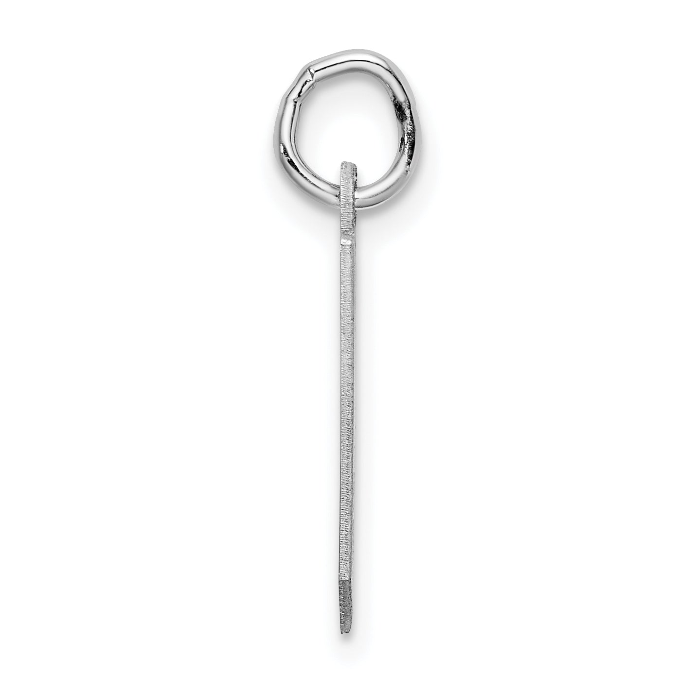 Sterling Silver Rhodium-plated Artisan Block Letter J Initial Charm