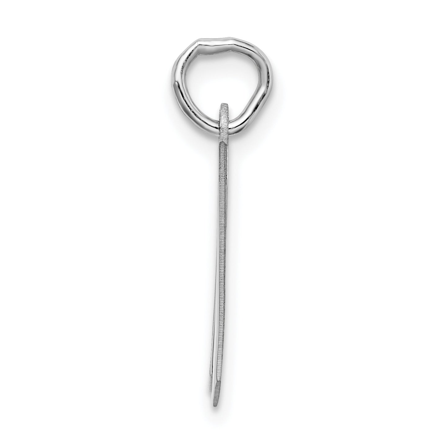 Sterling Silver Rhodium-plated Artisan Block Letter W Initial Charm