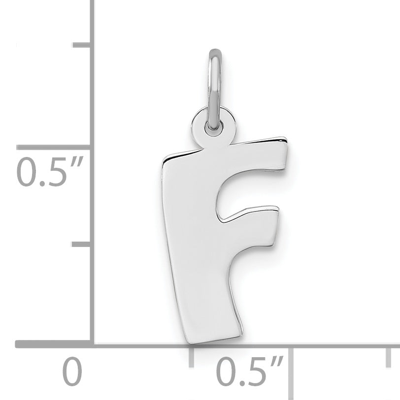 Sterling Silver Bubble Block Initial F Charm