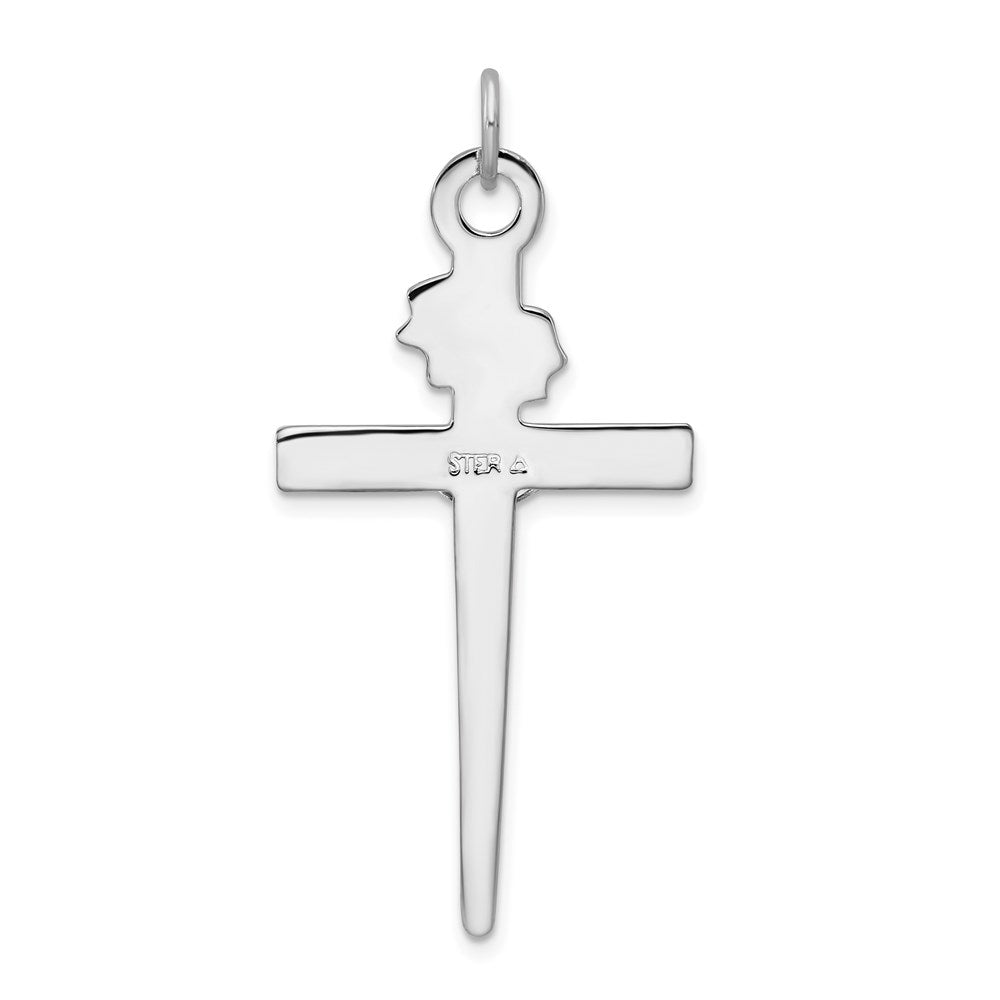 Sterling Silver Rhodium-plated & 18k Gold-plated Crucifix Pendant