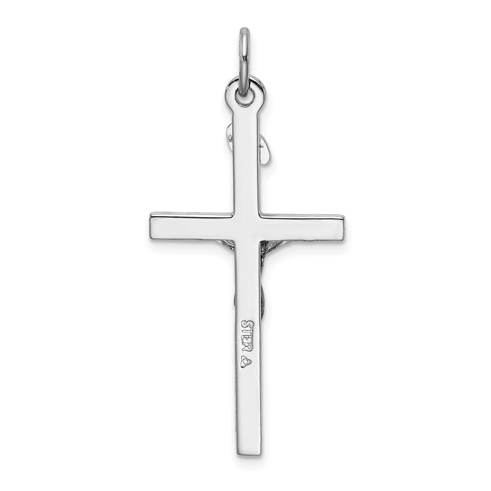 Sterling Silver Rhodium-plated & 18k Gold-plated Crucifix Pendant