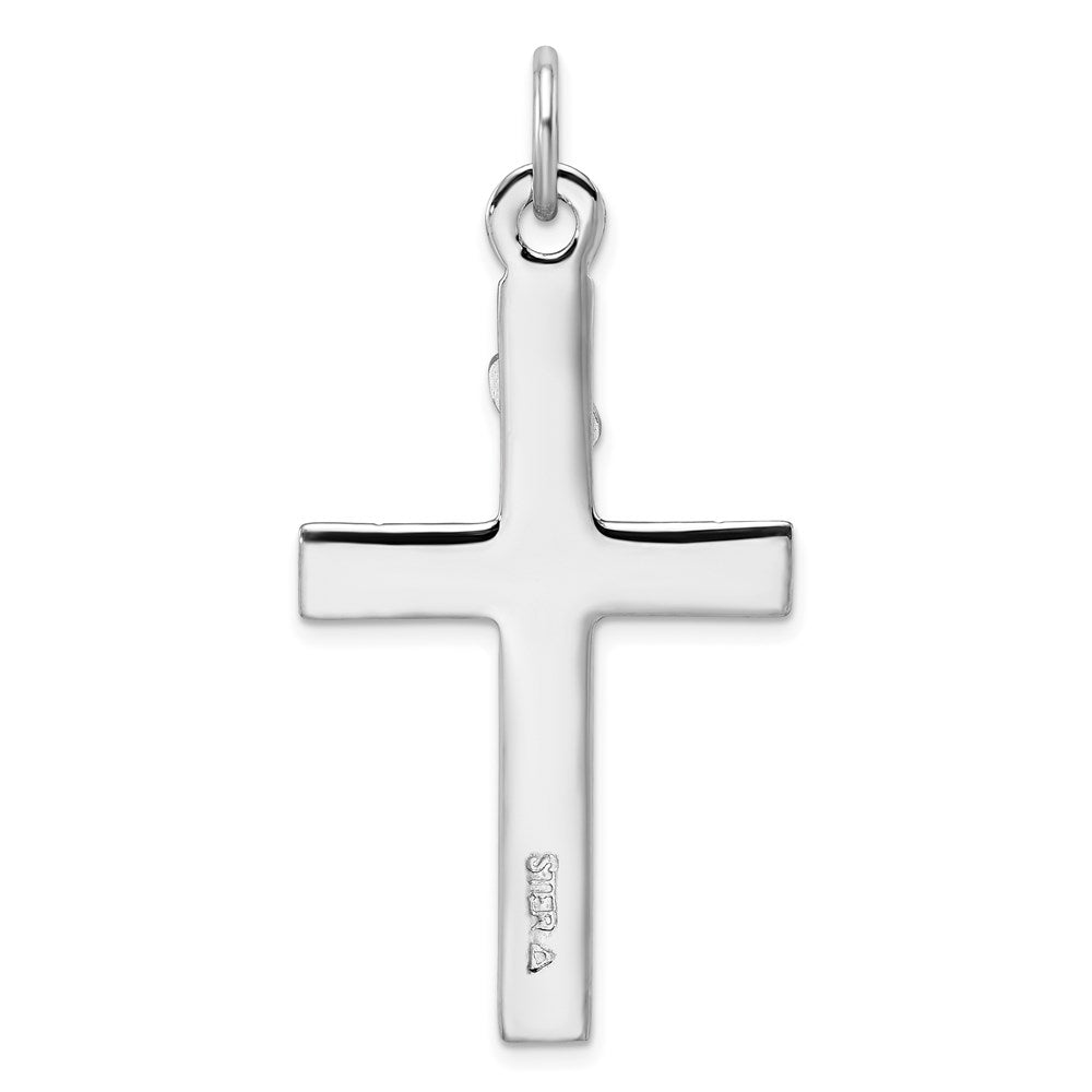 Sterling Silver Rhodium-plated & 18k Gold-plated Crucifix Pendant