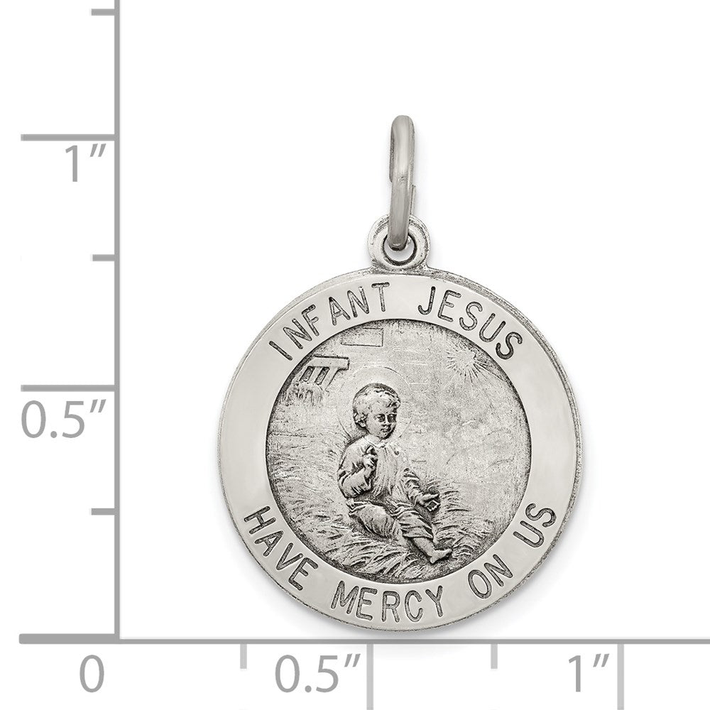 Sterling Silver Antiqued Infant Jesus Medal