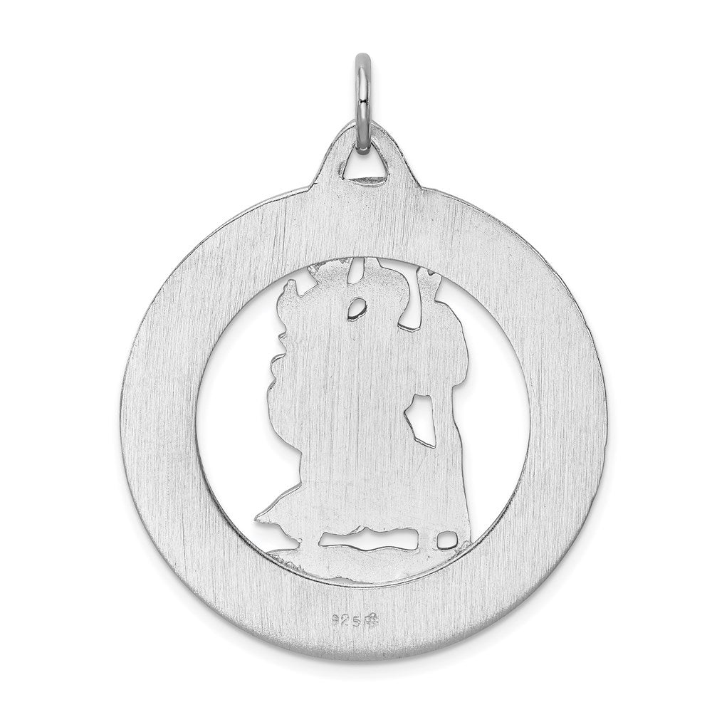 Sterling Silver Rhodium-plated Saint Christopher Medal