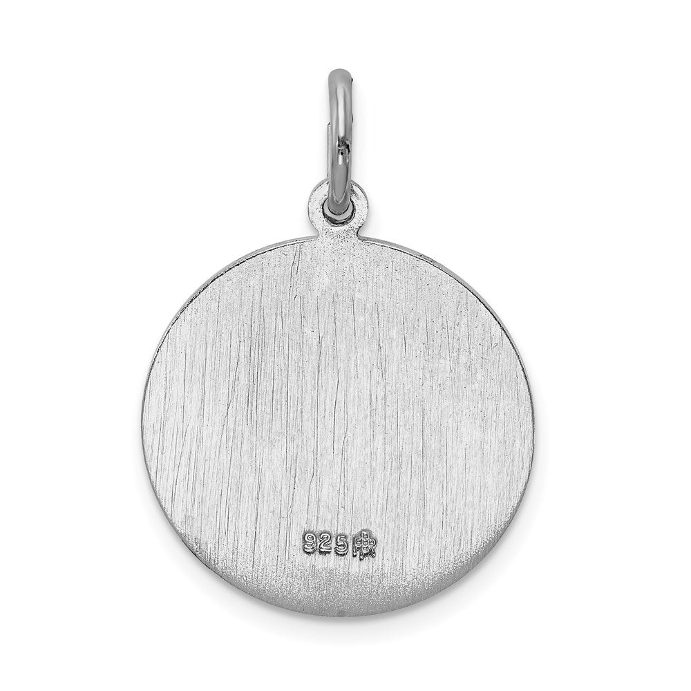 Sterling Silver Rhodium-plated Saint Christopher Medal