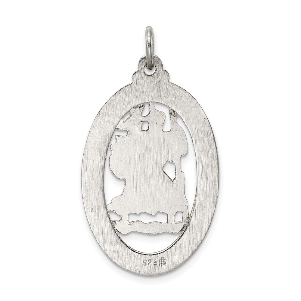Sterling Silver Rhodium-plated Saint Christopher Medal