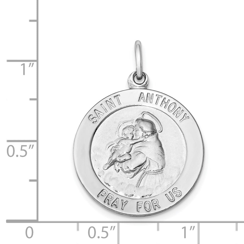 Sterling Silver Rhodium-plated Saint Anthony Medal