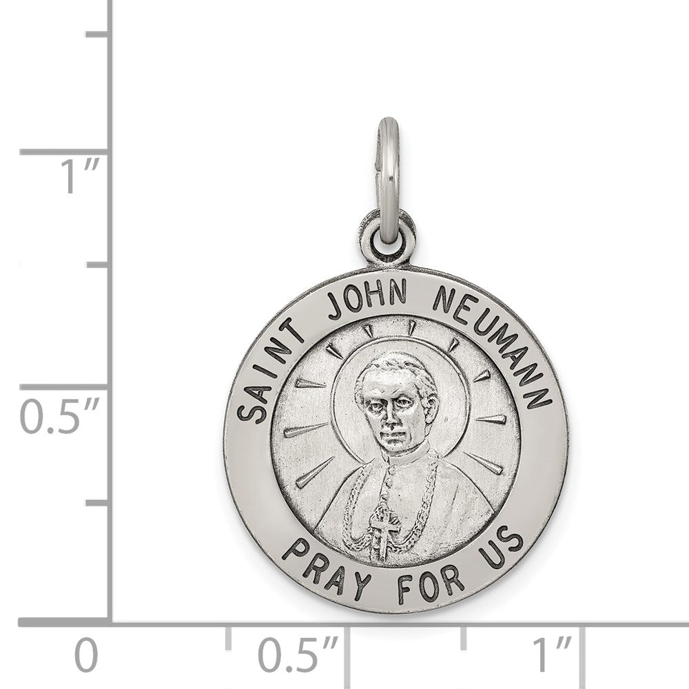 Sterling Silver Antiqued Saint John Neumann Medal