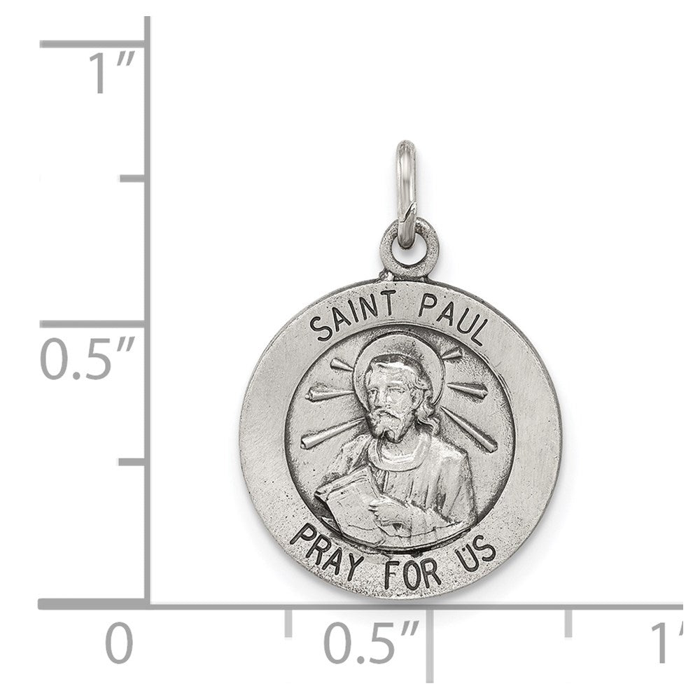 Sterling Silver Antiqued Saint Paul Medal