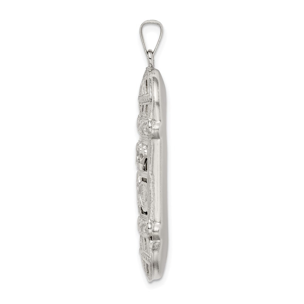 Sterling Silver Fancy Mezuzah Pendant