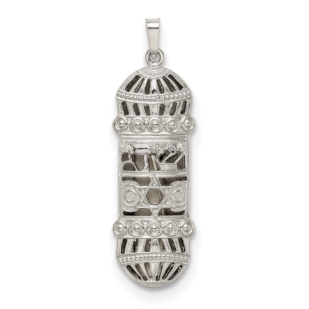 Sterling Silver Fancy Mezuzah Pendant